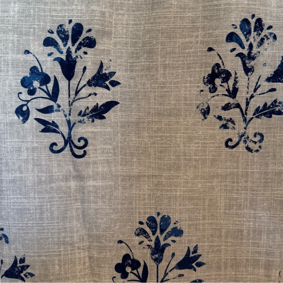 NWOT Common Thread grey and blue shower curtain. - Picture 2 of 4